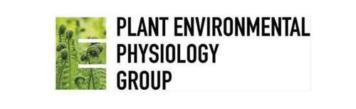 Plant environmental physiology group logo. It contains the name of the group in black and an image of a fern.